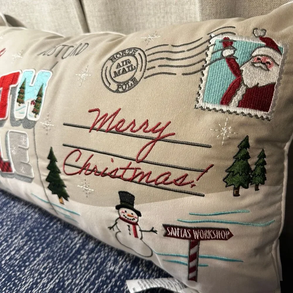 Novogratz North Pole Postage Stamp Decorative Throw Pillow